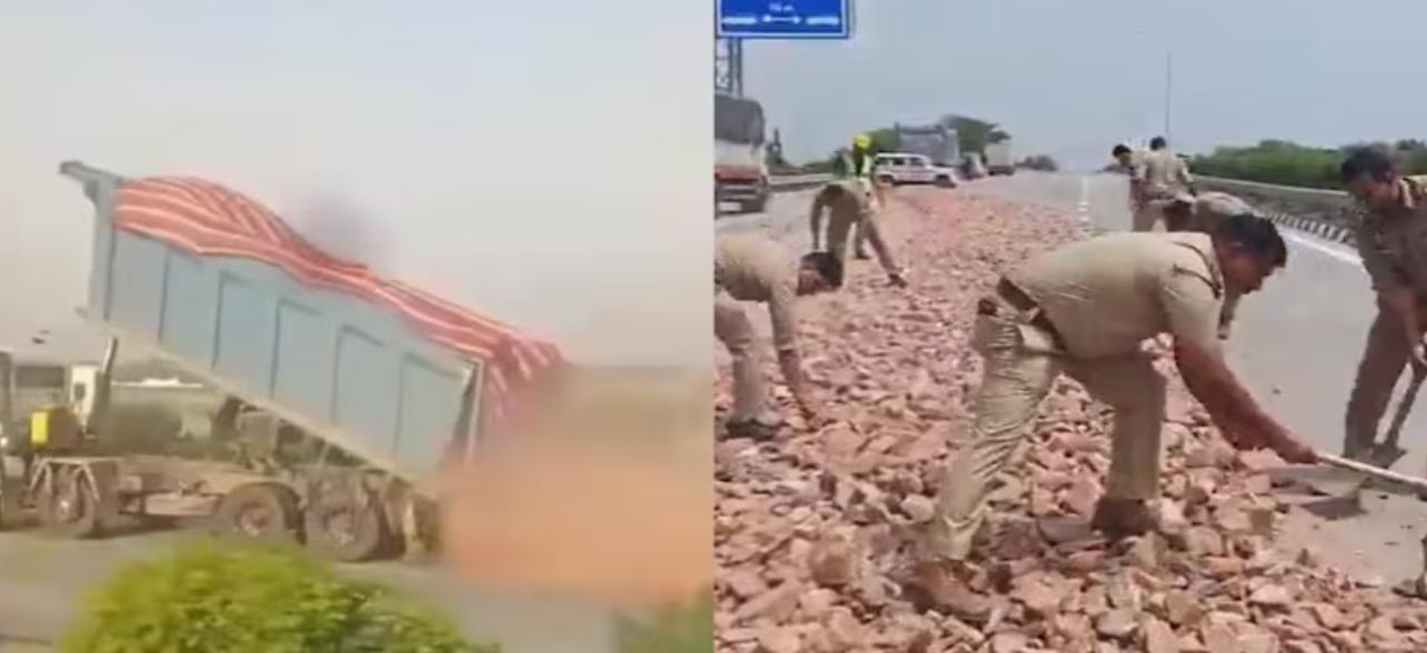 ग्रेटर नोएडा में अजीब वाक्याः चेकिंग से बचने के लिए रॉन्ग साइड ट्रक दौडाया और पत्थर फेंकता गया