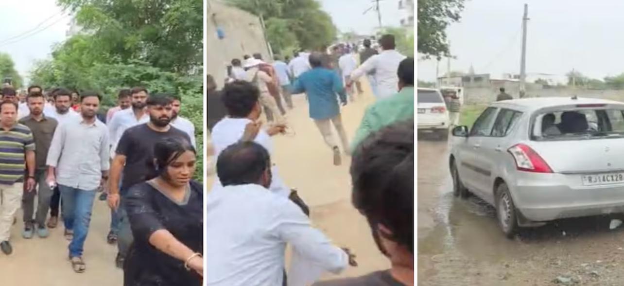 जयपुर में ग्रामीणों ने कर दी कॉकरोचों की जमकर पिटाई, सरपट भाग खडे हुए कार्यकर्ता